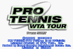 Pro Tennis WTA Tour Title Screen